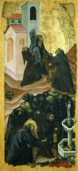 Cenas da vida de Santo Antônio, o Abade (têmpera no painel)
